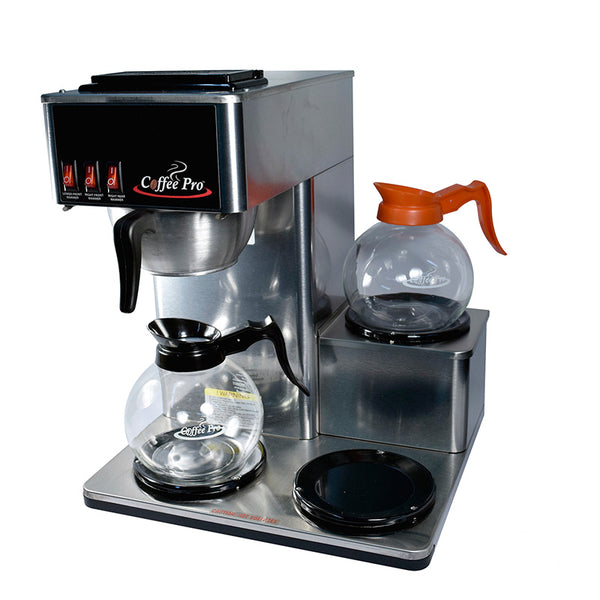 Coffee Maker Low Profile Commercial Stainless Steel 3 Burner